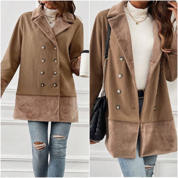 Classic Button Corduroy Button Loose Fit Jacket Coat - Picture 4 of 4